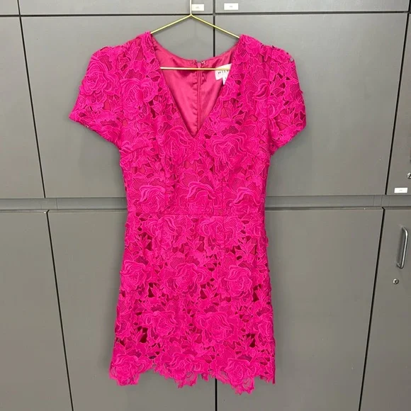 chinese dress ladies Milly Women's Liv Belted Pleated Dress - Pink - Size 12
